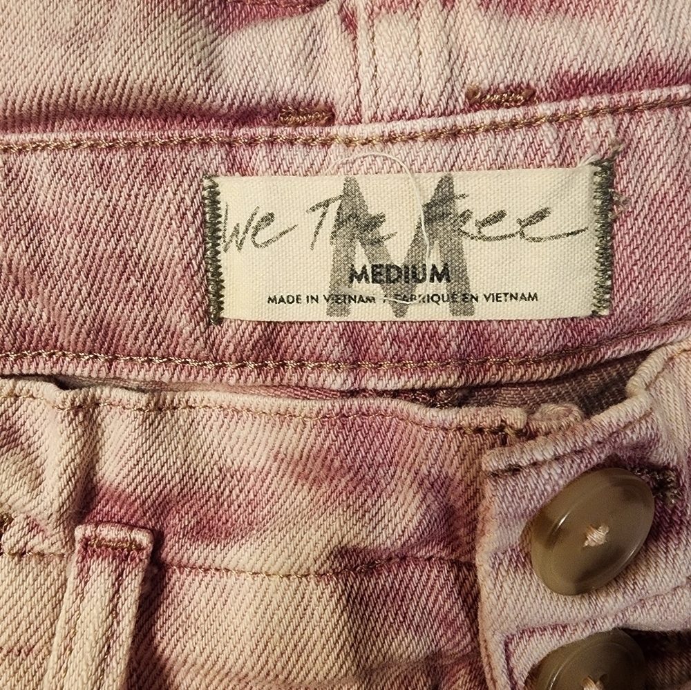 We the free distressed denim cut off shorts MED pink 100%cotton - Picture 6 of 6
